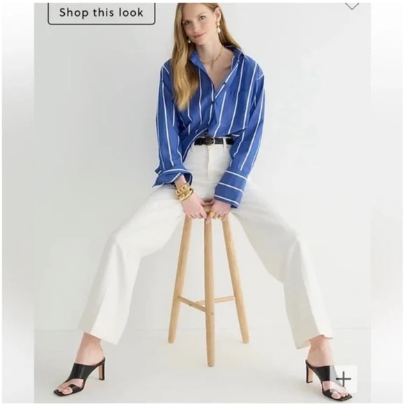 J. Crew Wide Leg Trouser in White Size 31 - Picture 3 of 6